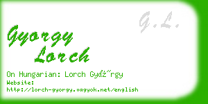 gyorgy lorch business card